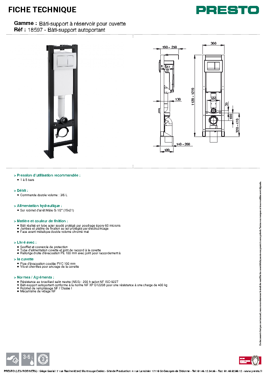 Fiche technique fournisseur