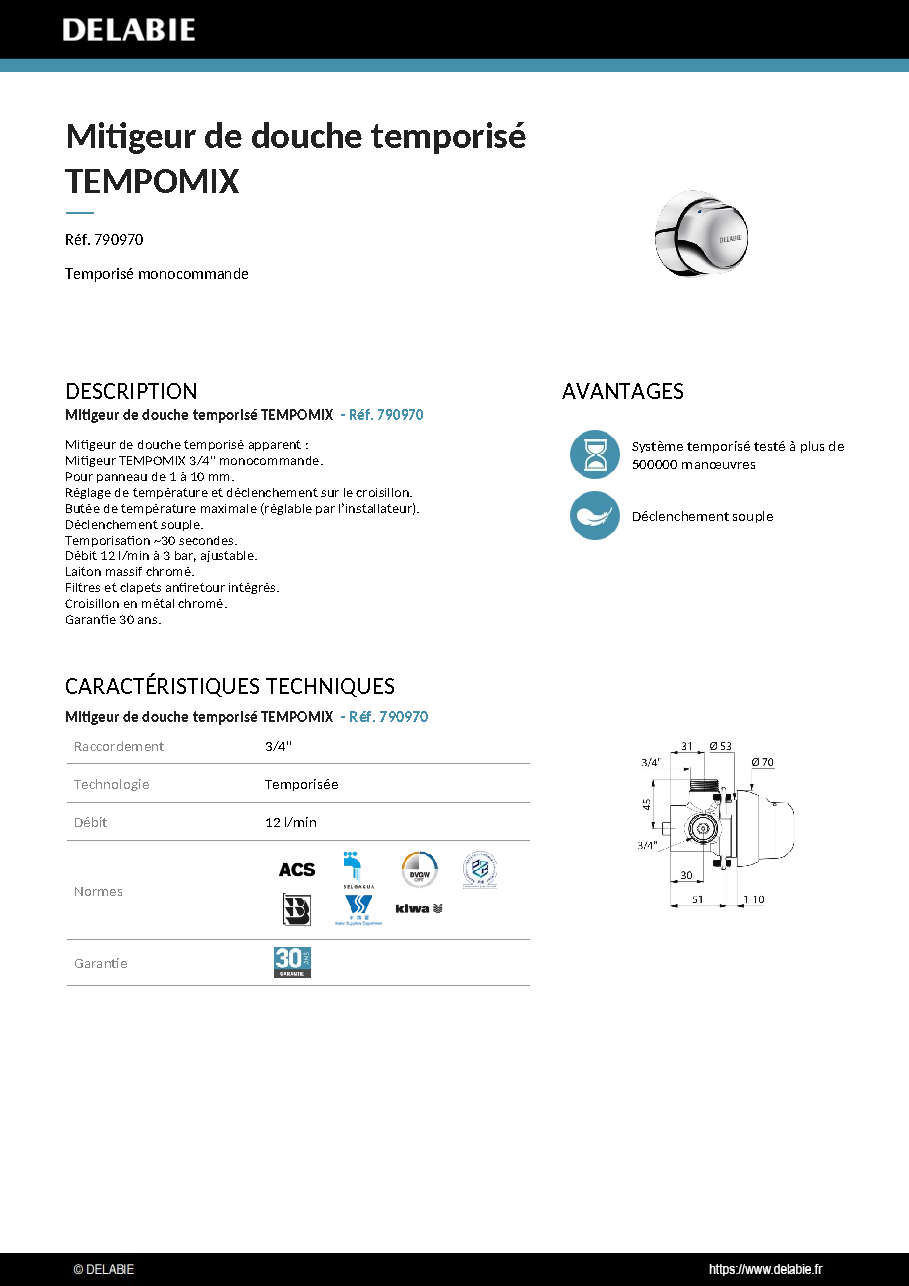 Fiche technique fournisseur