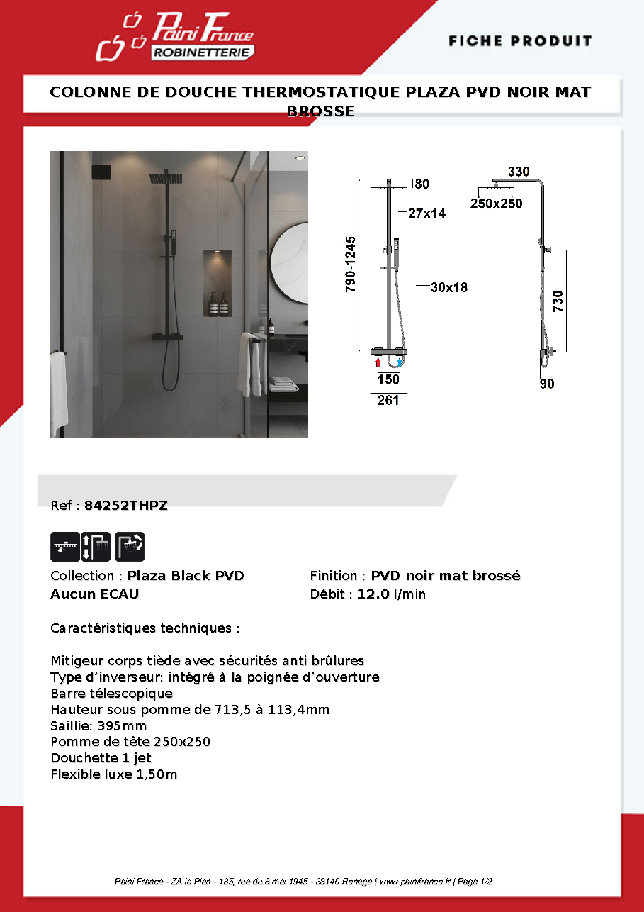 Fiche technique fournisseur