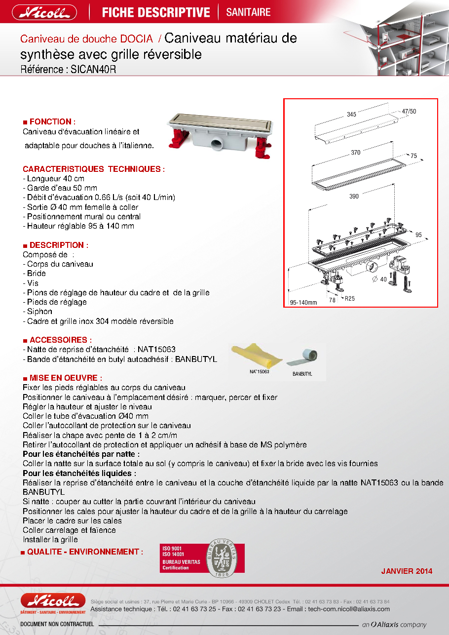 Fiche technique fournisseur