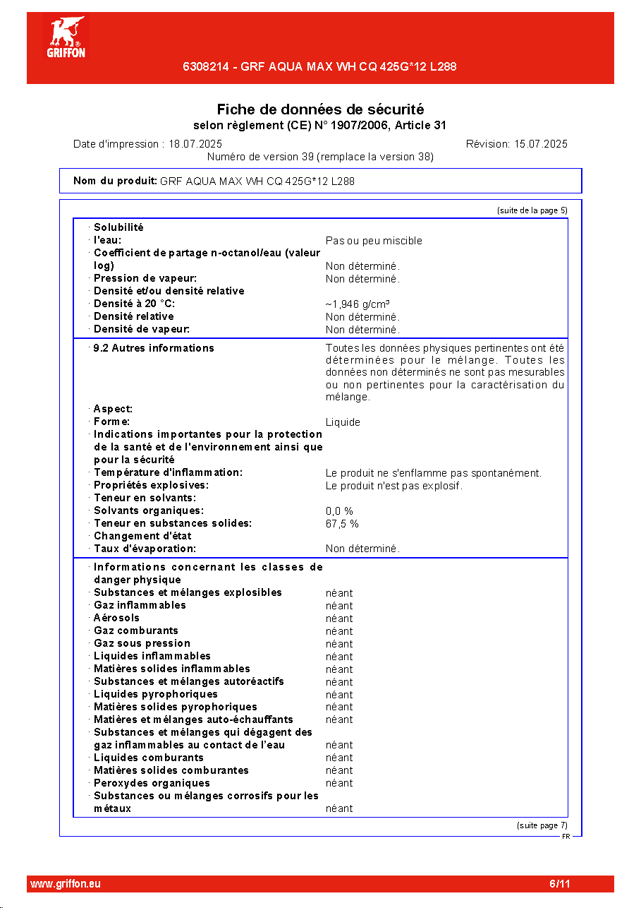 Fiche technique fournisseur