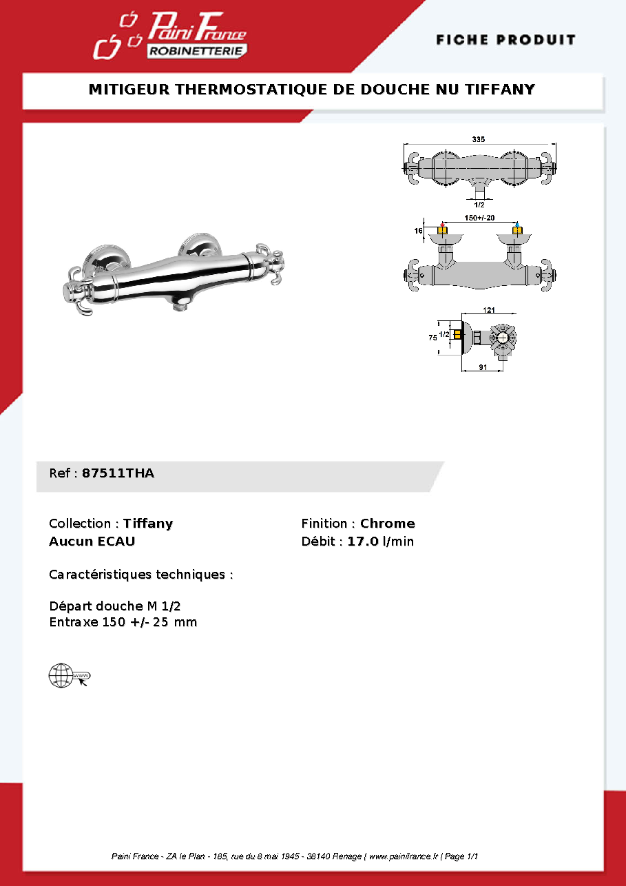 Fiche technique fournisseur