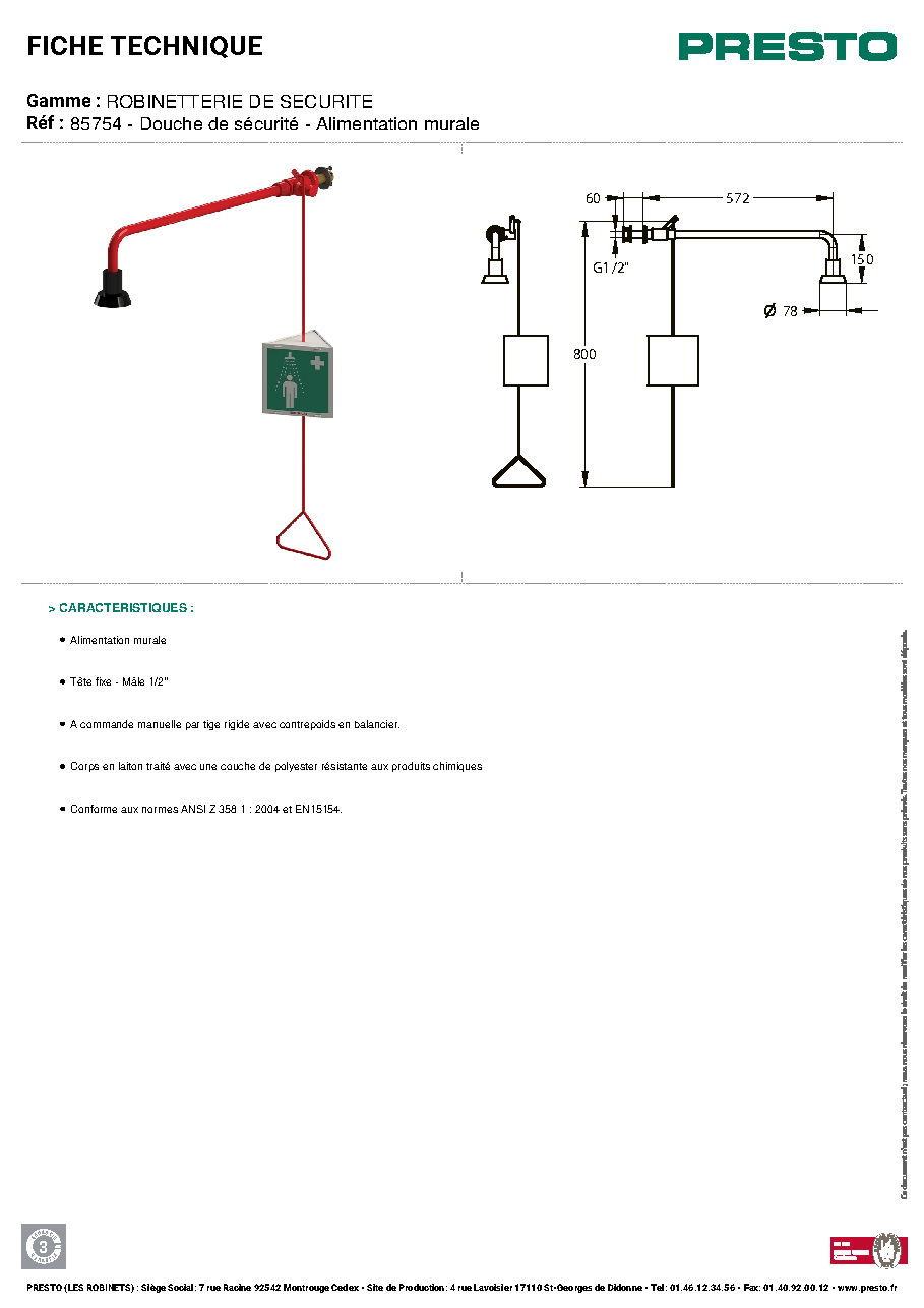 Fiche technique fournisseur