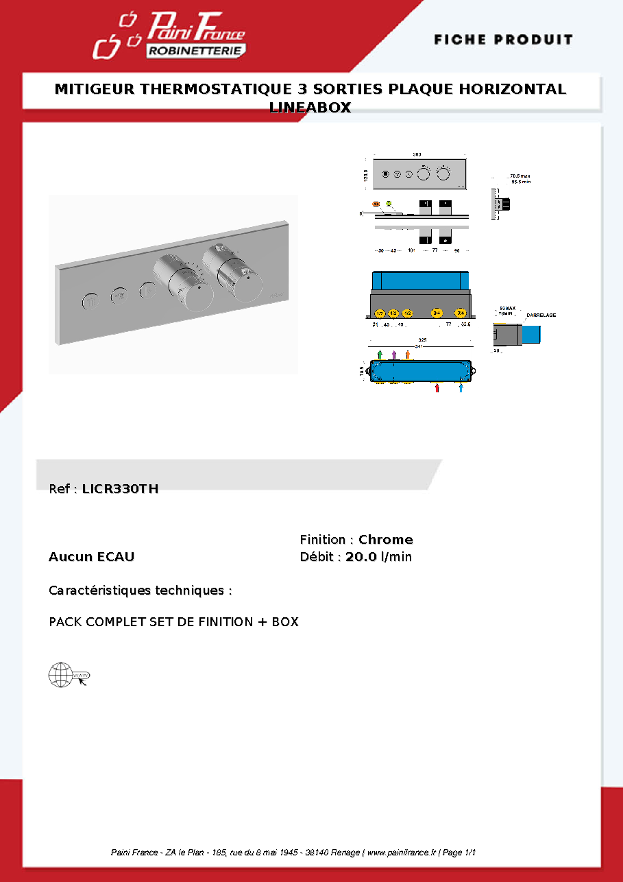 Fiche technique fournisseur