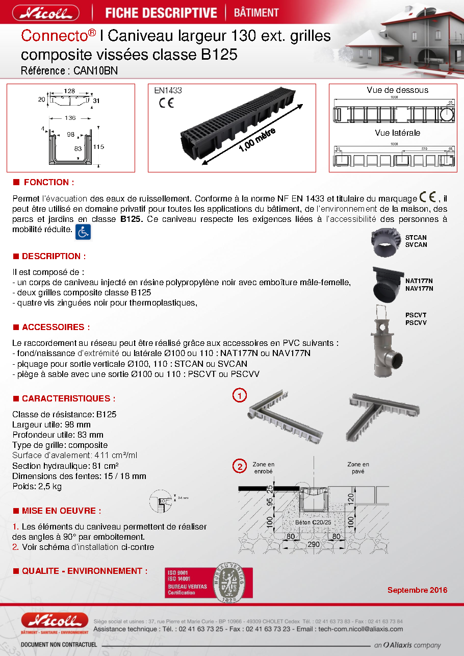 Fiche technique fournisseur