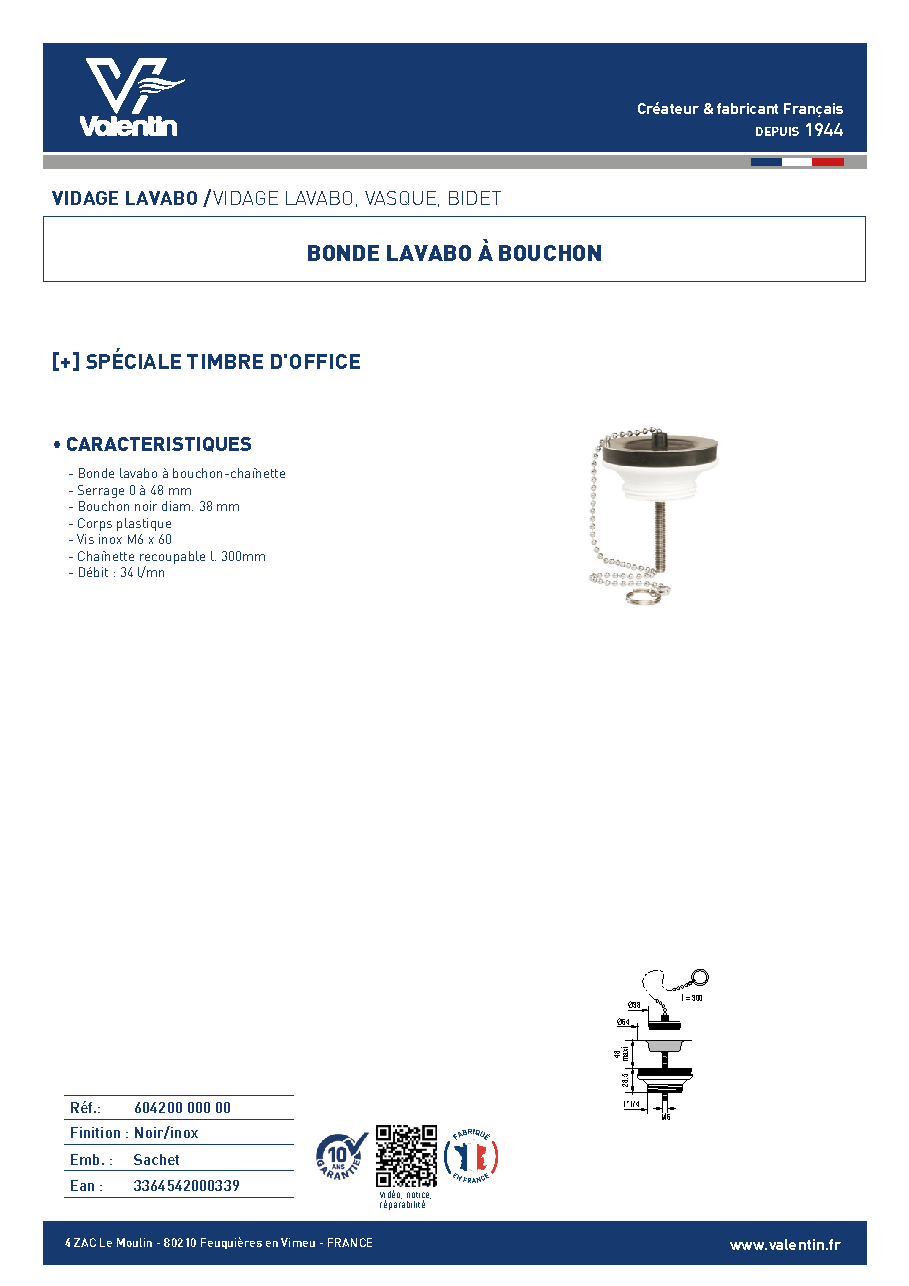 Fiche technique fournisseur