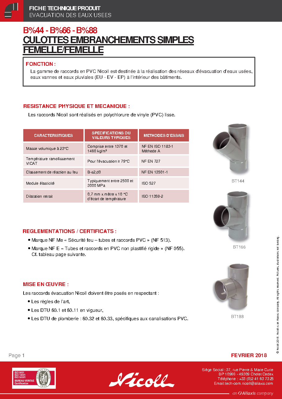 Fiche technique fournisseur