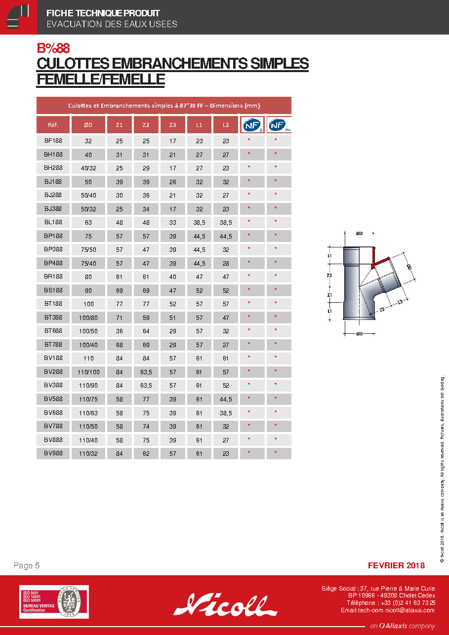 Fiche technique fournisseur