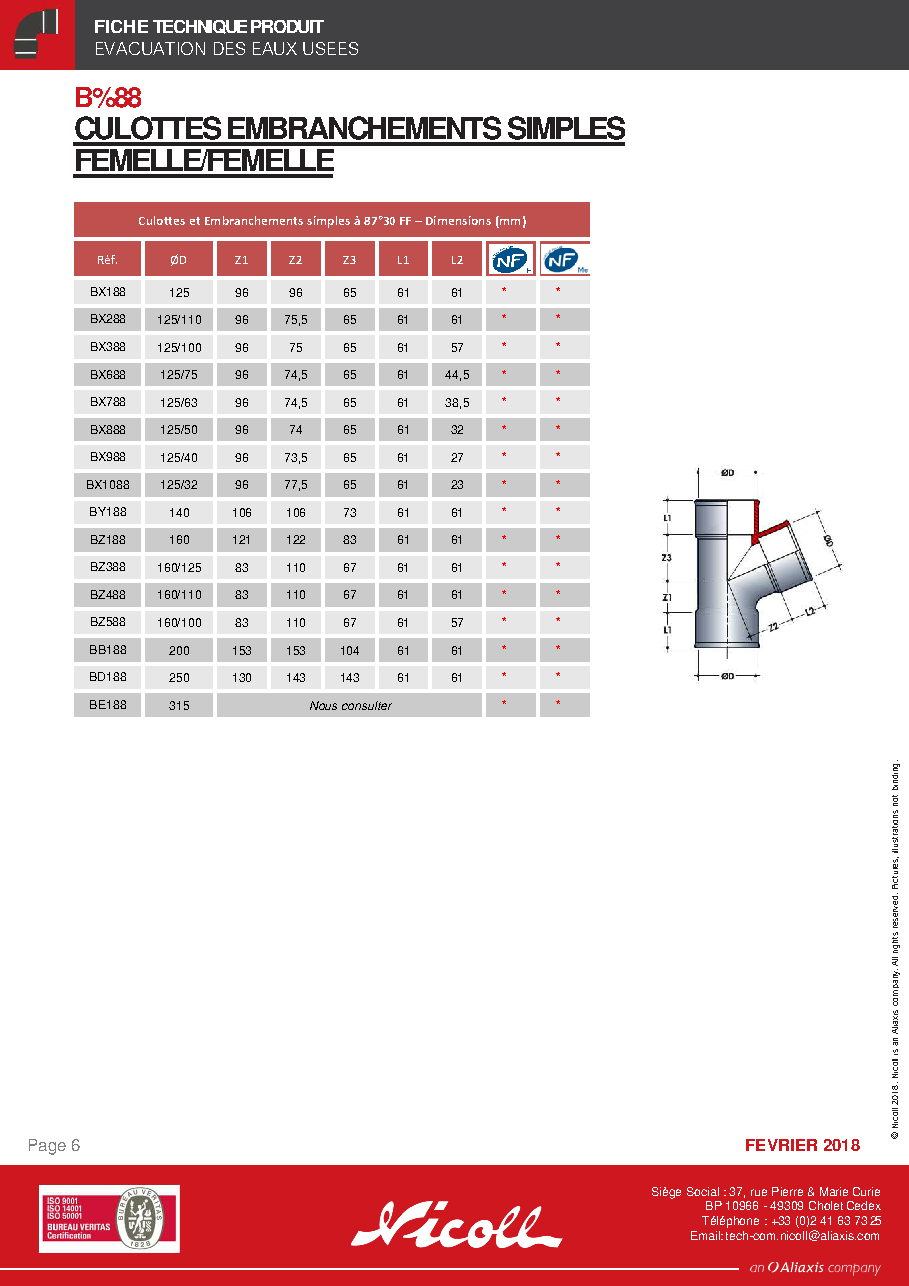 Fiche technique fournisseur