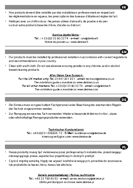 Fiche technique fournisseur