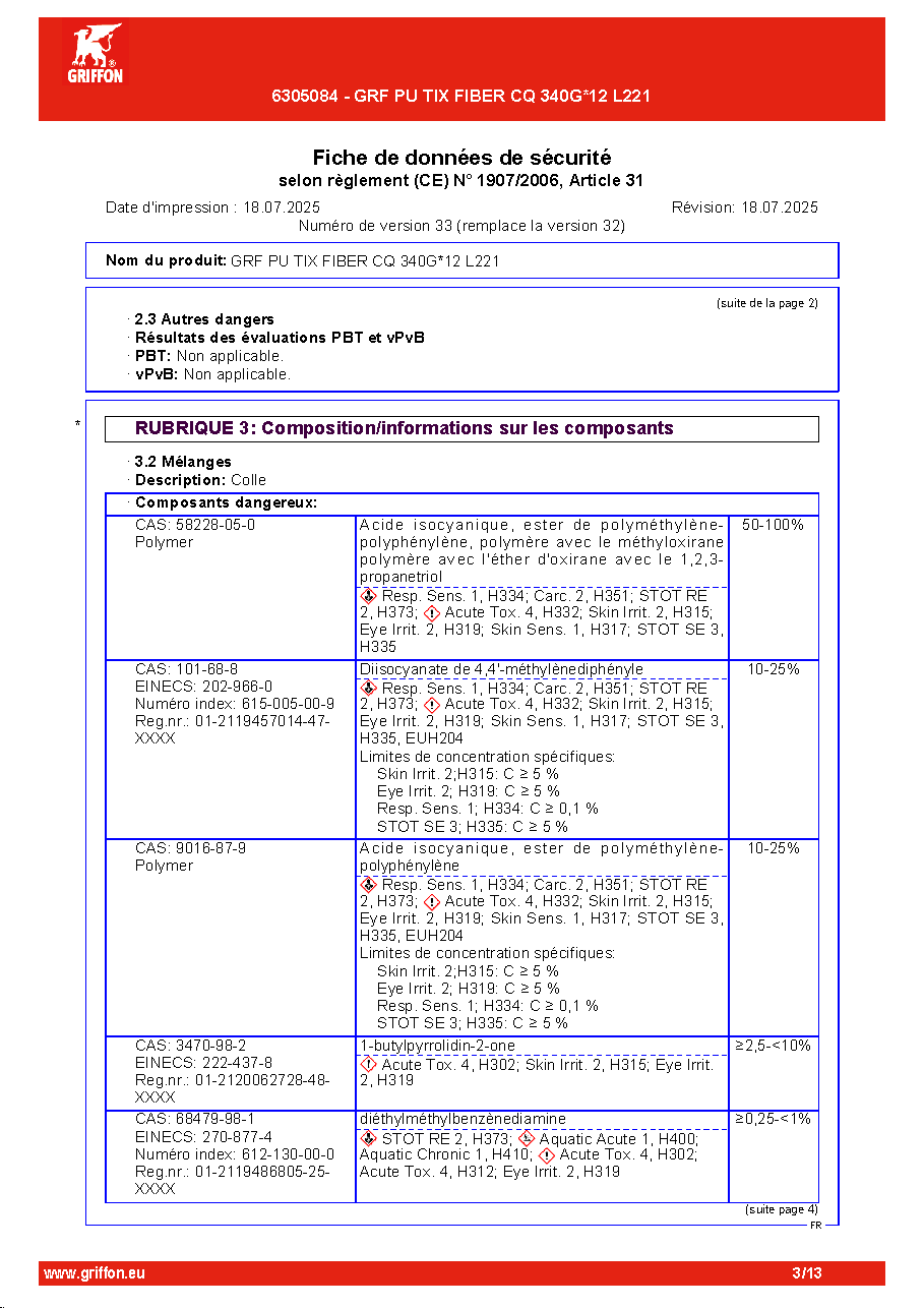 Fiche technique fournisseur