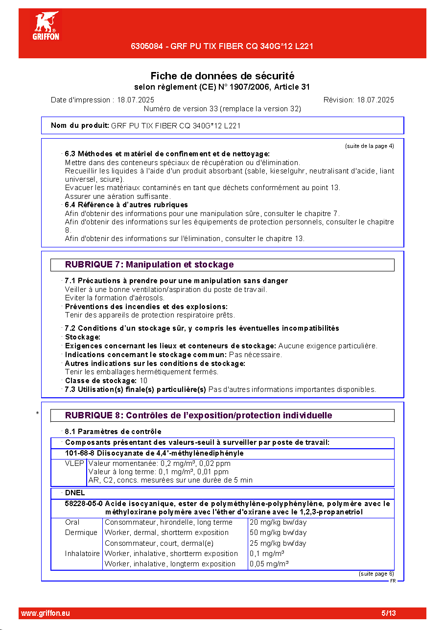Fiche technique fournisseur