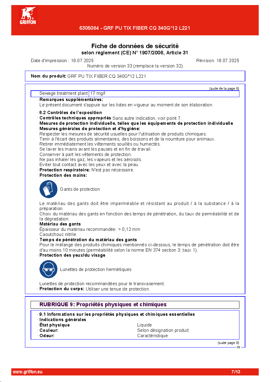 Fiche technique fournisseur