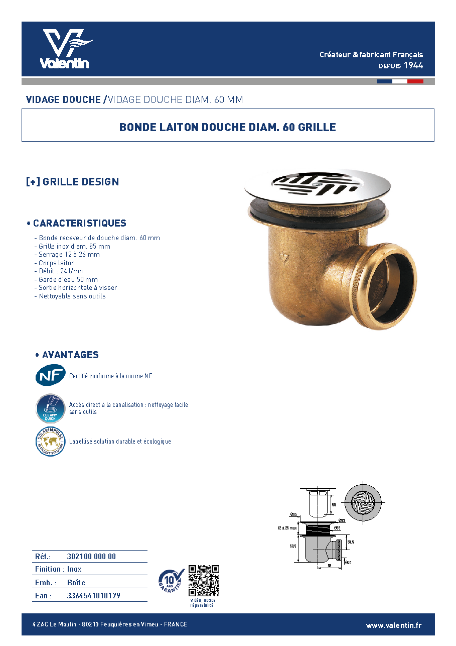 Fiche technique fournisseur