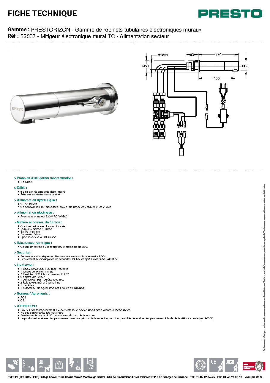 Fiche technique fournisseur