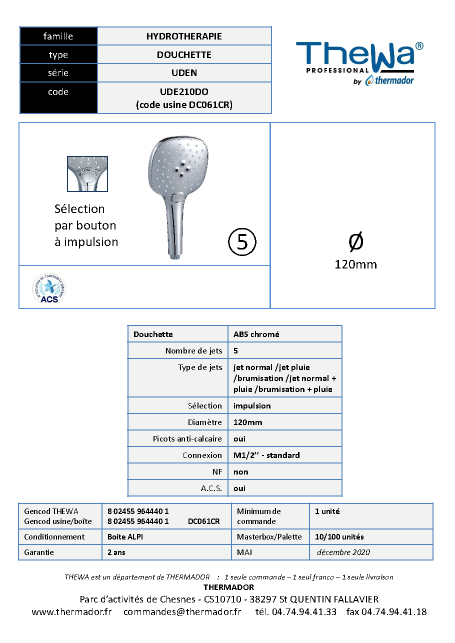Fiche technique fournisseur