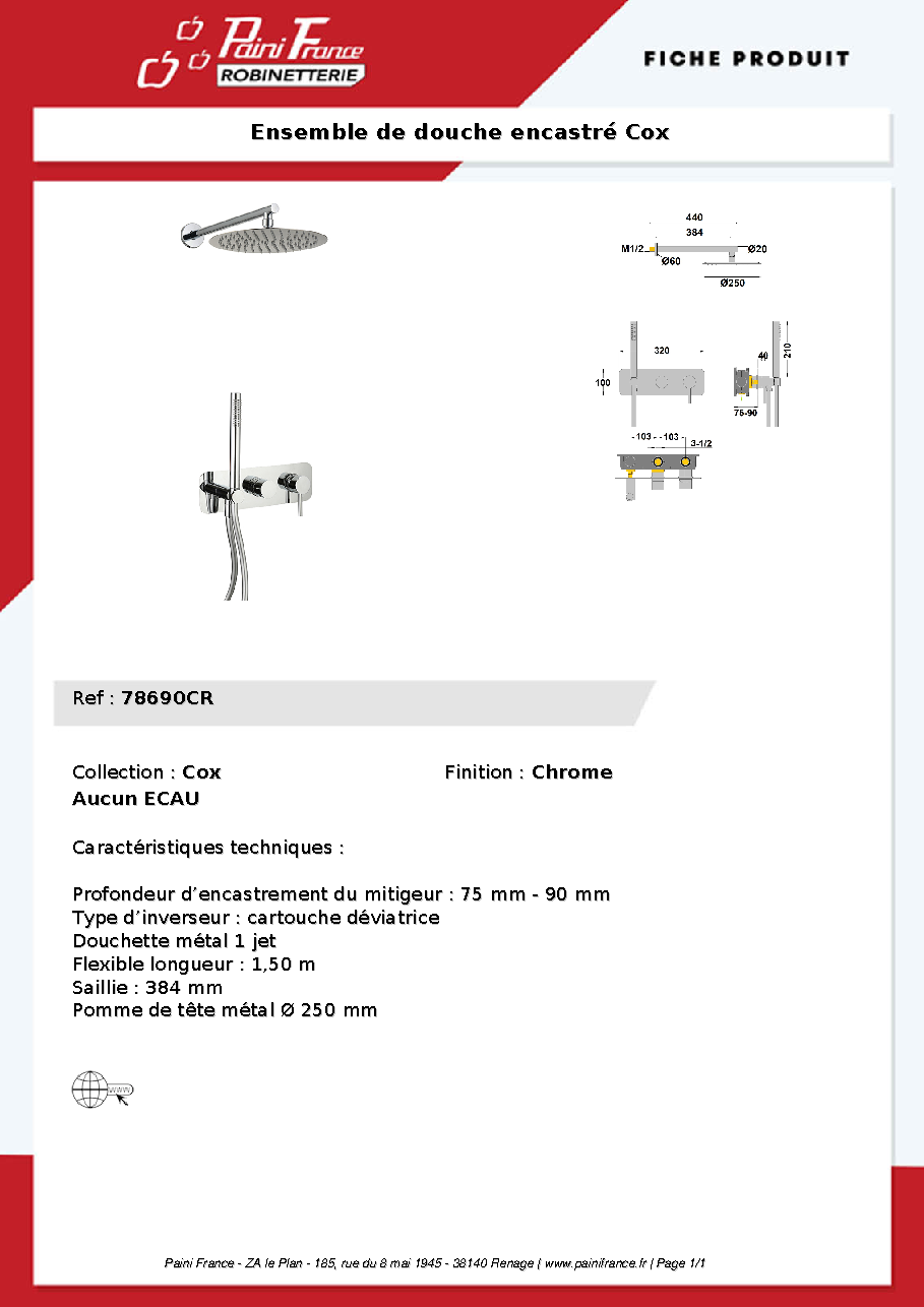 Fiche technique fournisseur