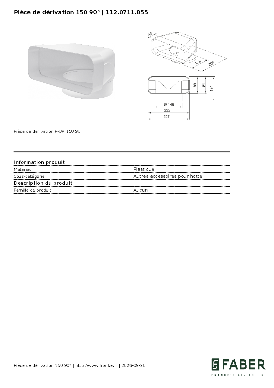 Fiche technique fournisseur
