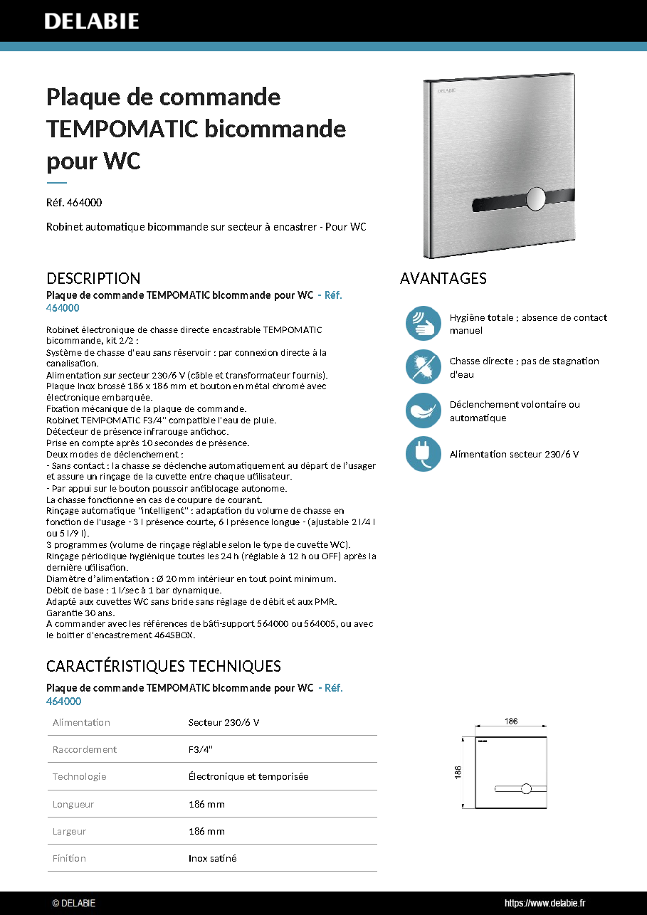 Fiche technique fournisseur