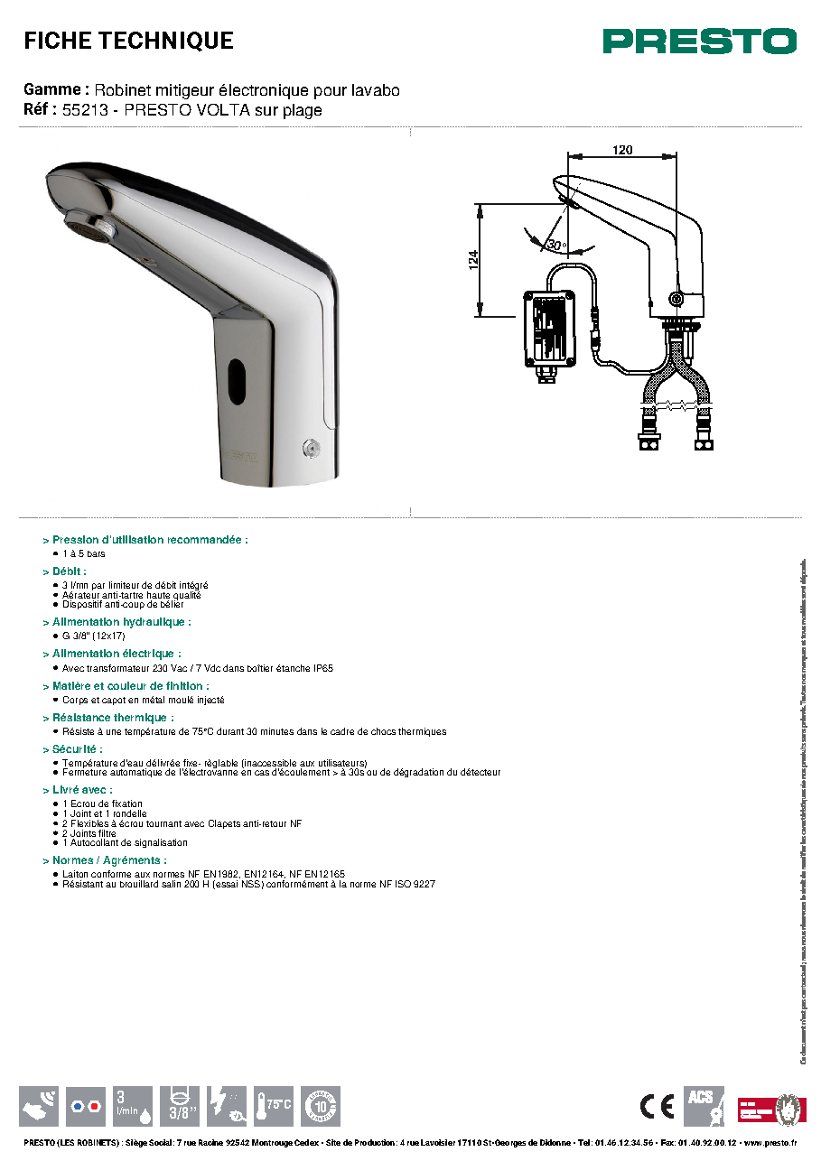Fiche technique fournisseur