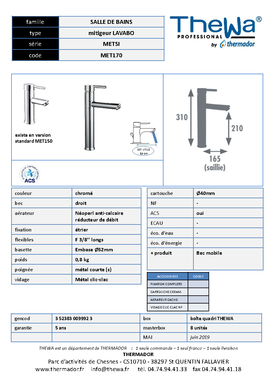 Fiche technique fournisseur