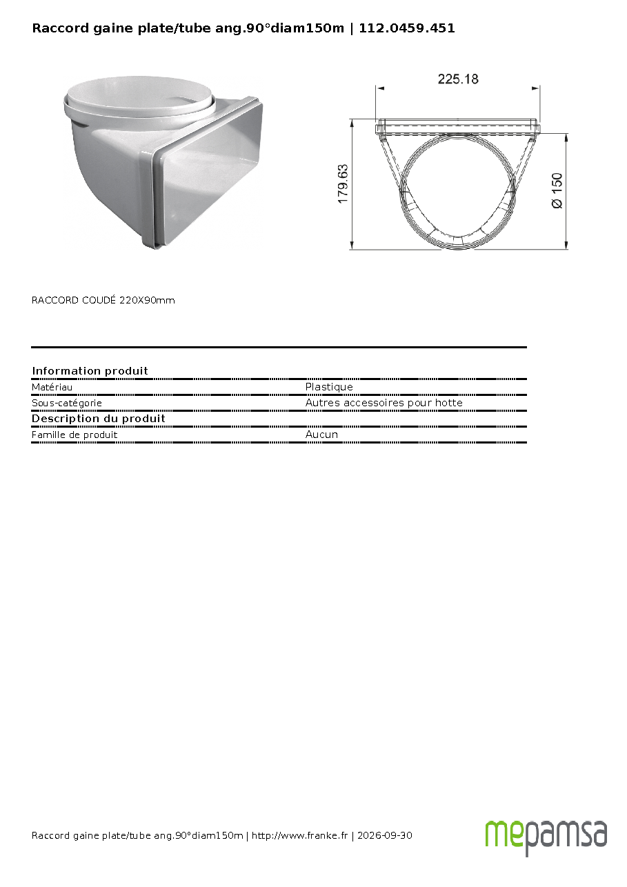 Fiche technique fournisseur