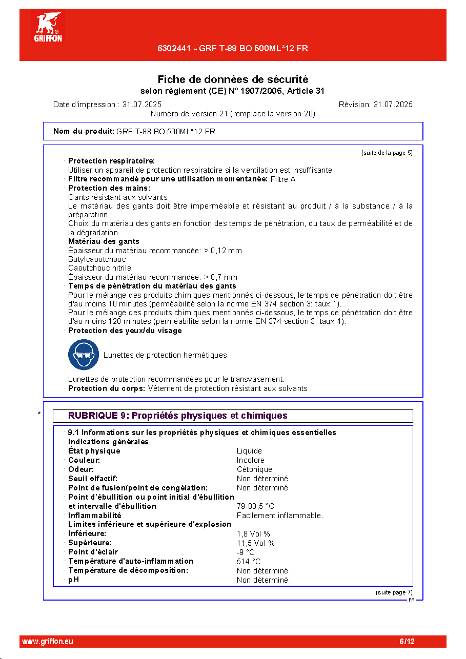 Fiche technique fournisseur