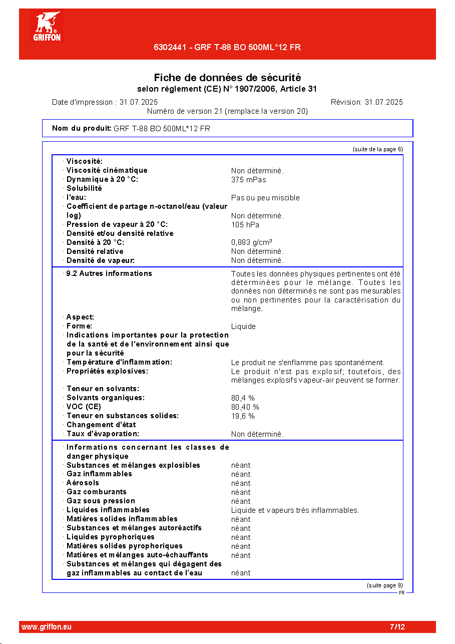 Fiche technique fournisseur