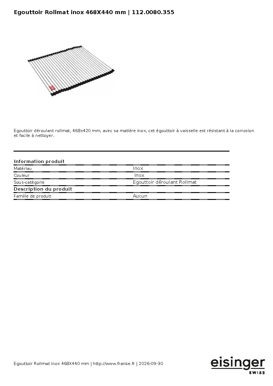 Fiche technique fournisseur
