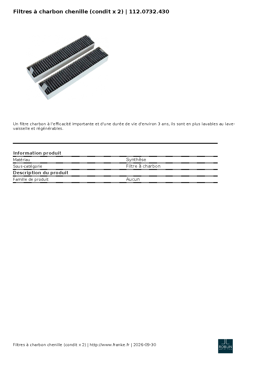 Fiche technique fournisseur