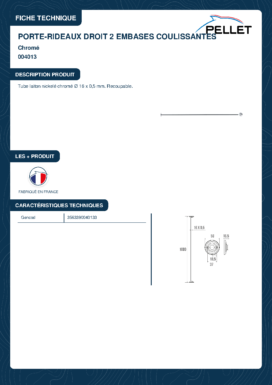 Fiche technique fournisseur