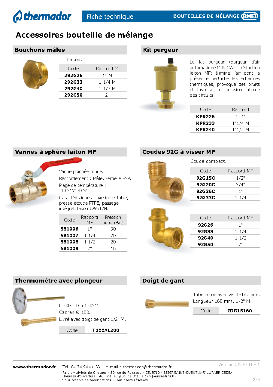 Fiche technique fournisseur