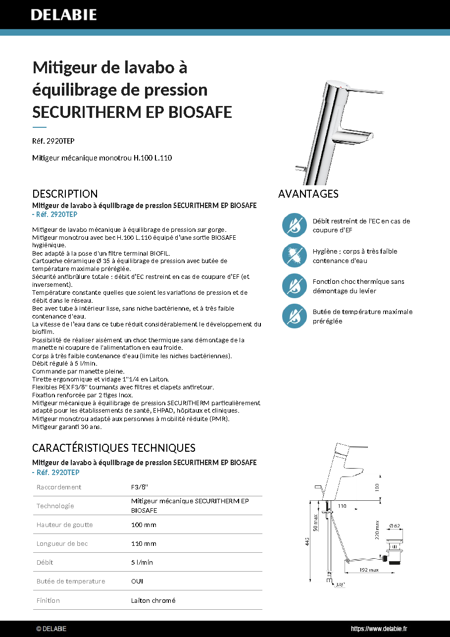 Fiche technique fournisseur