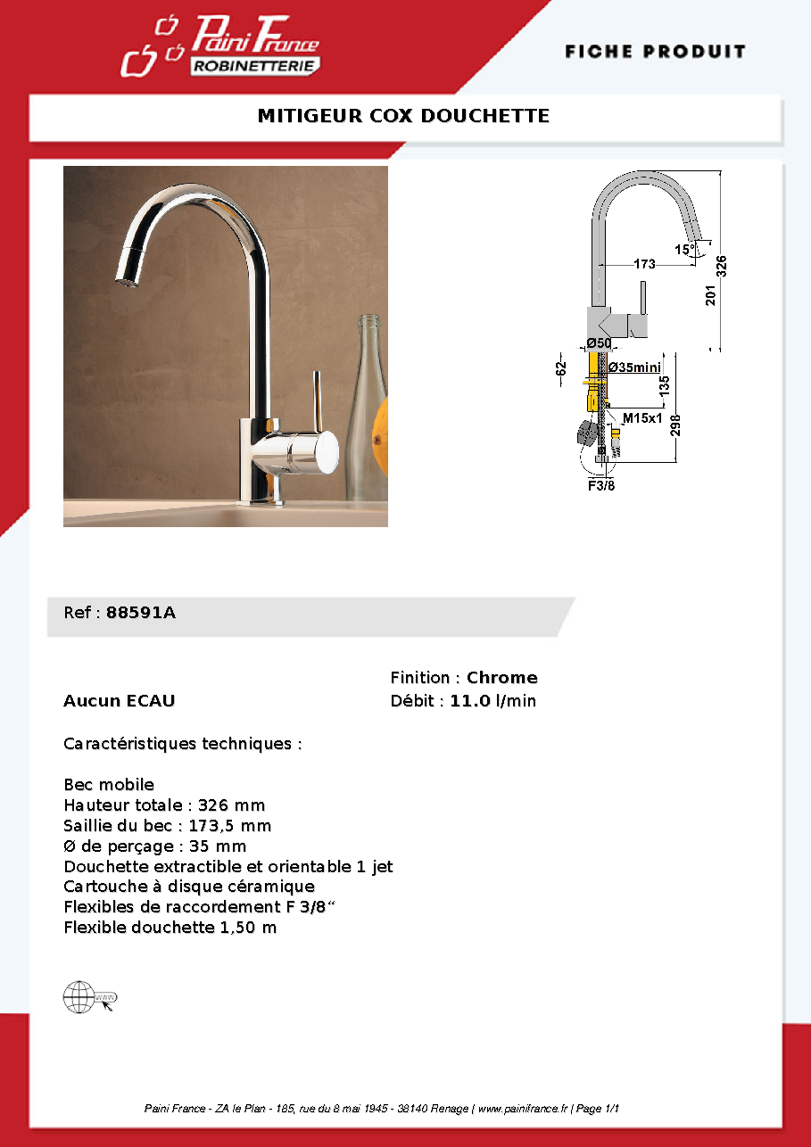 Fiche technique fournisseur
