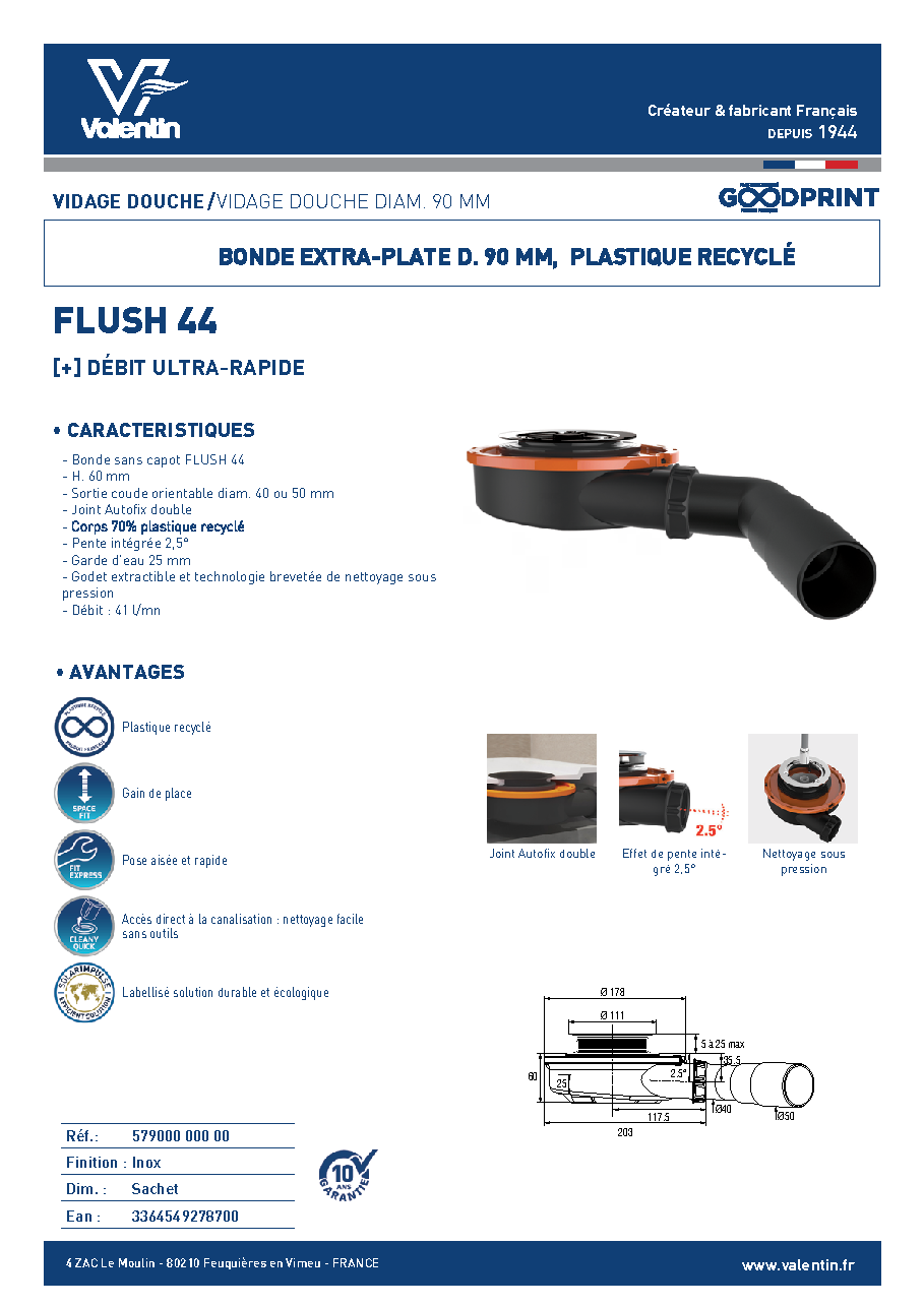 Fiche technique fournisseur