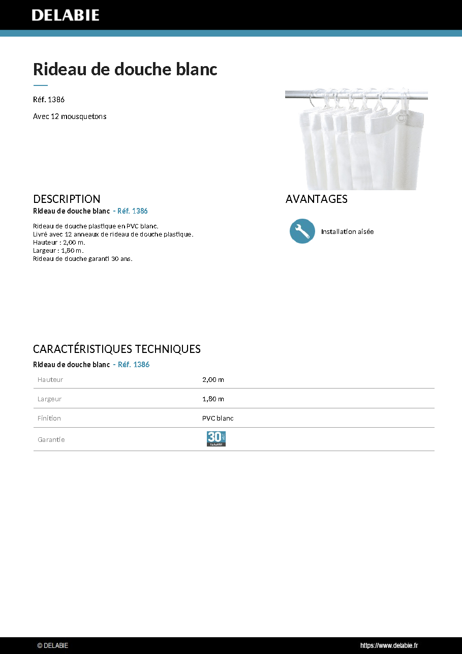 Fiche technique fournisseur