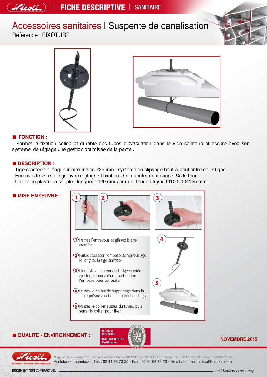 Fiche technique fournisseur