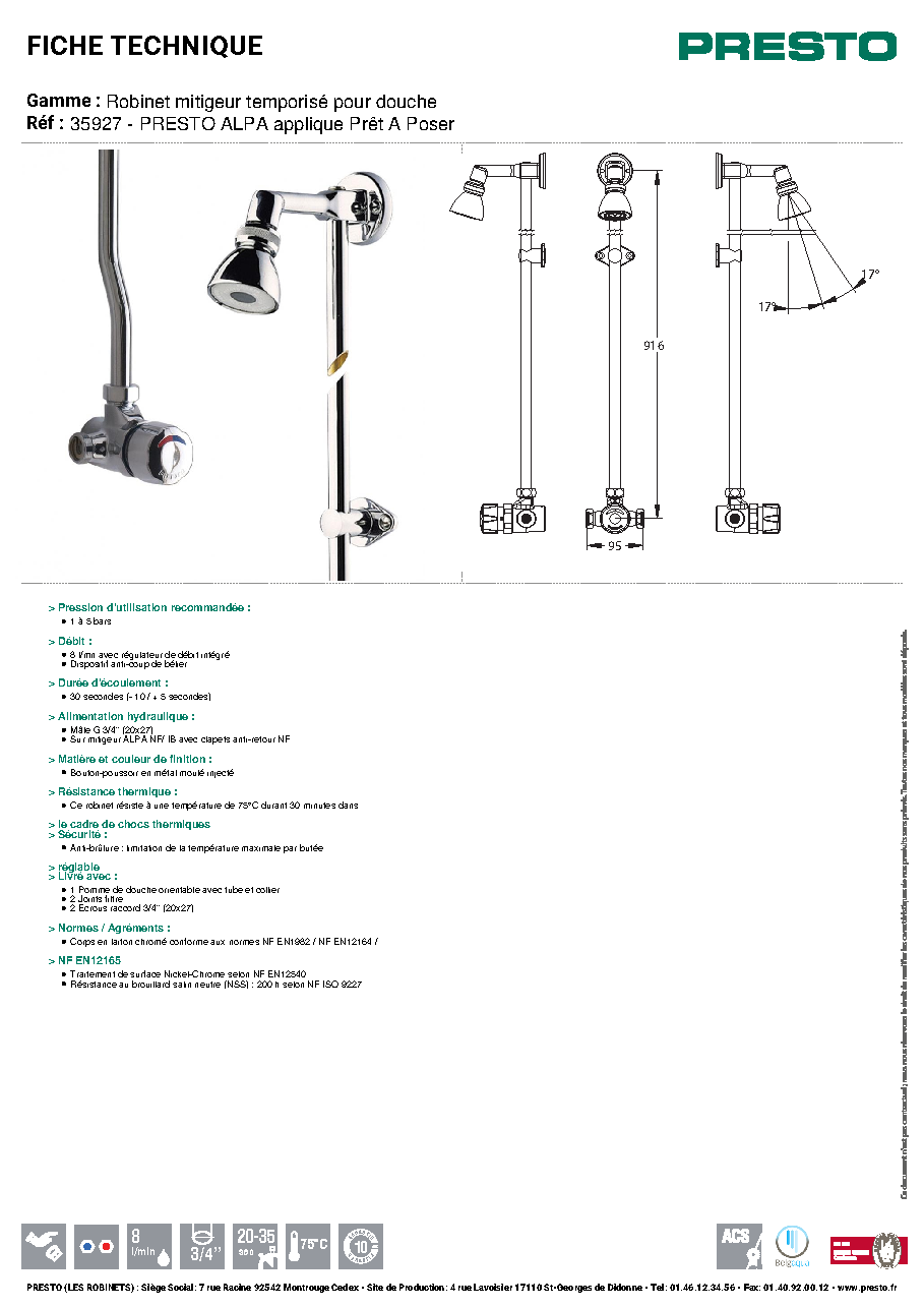 Fiche technique fournisseur