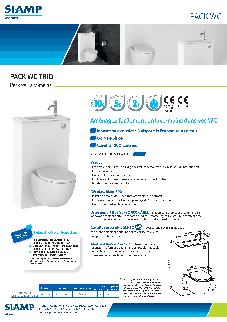 Fiche technique fournisseur