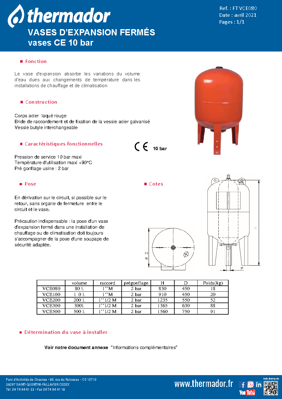 Fiche technique fournisseur