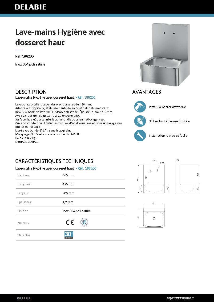 Fiche technique fournisseur