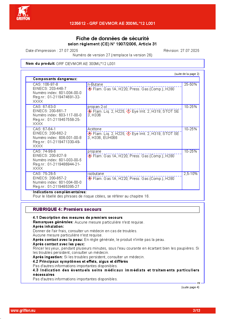 Fiche technique fournisseur