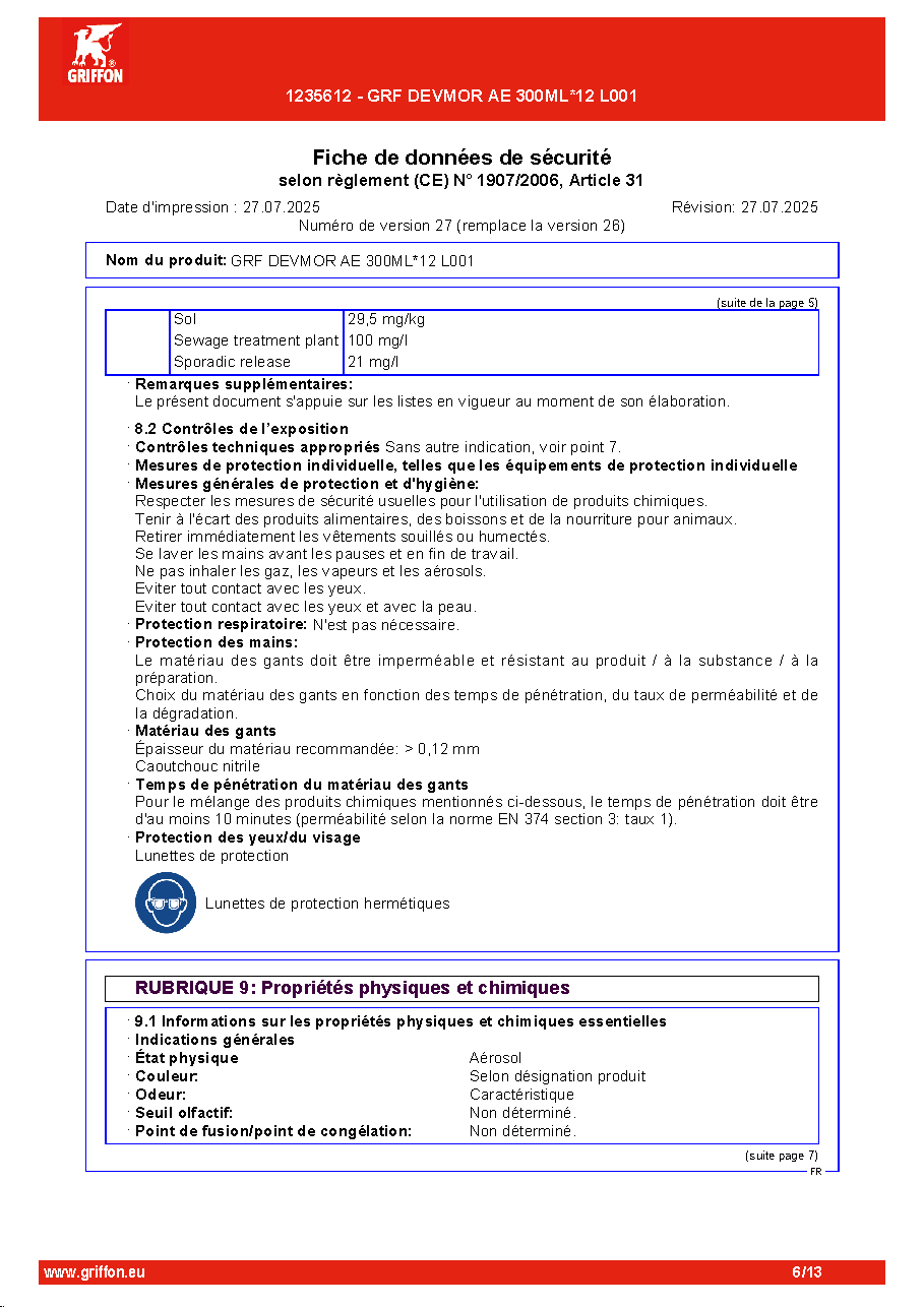 Fiche technique fournisseur