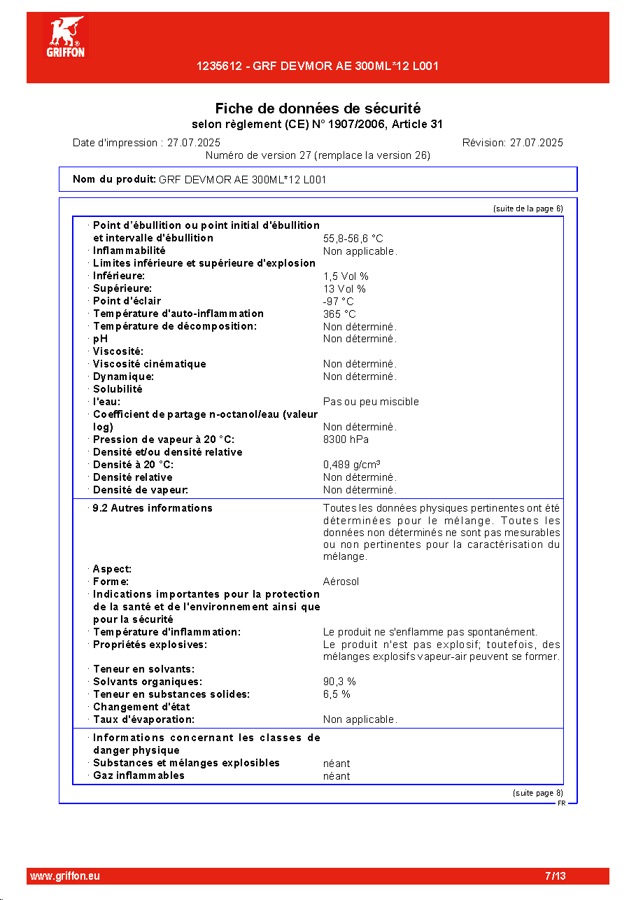 Fiche technique fournisseur