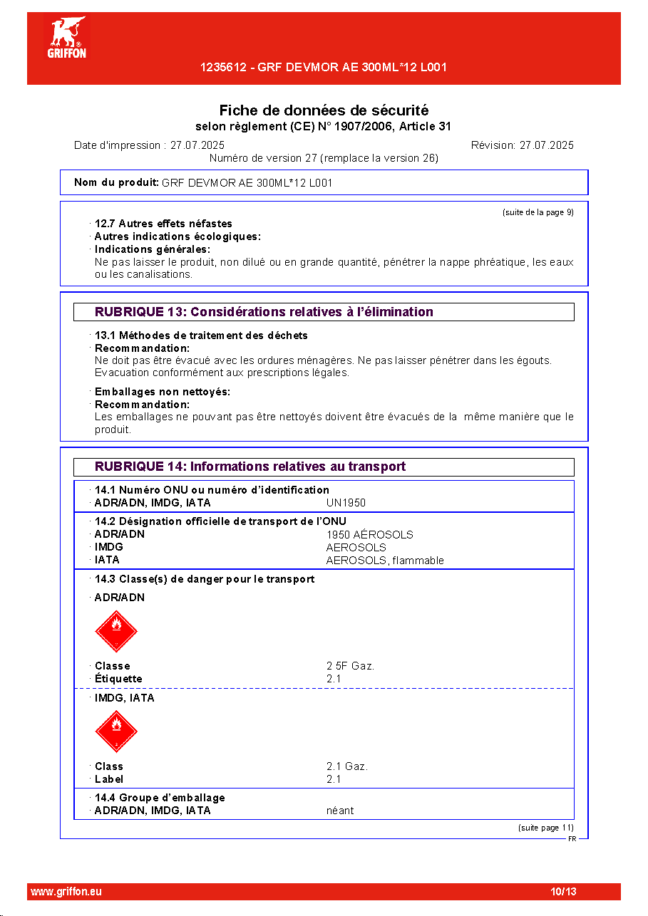 Fiche technique fournisseur