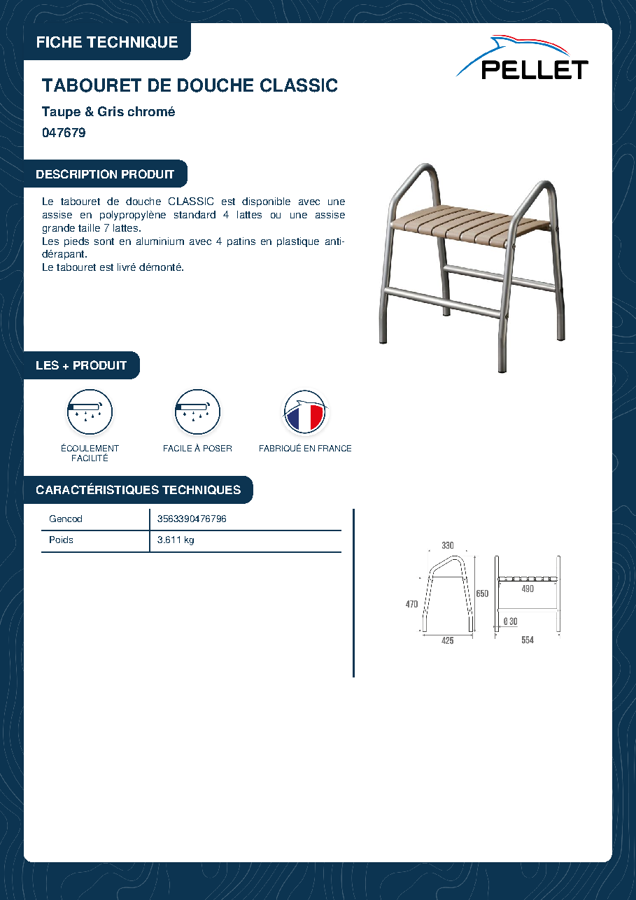 Fiche technique fournisseur