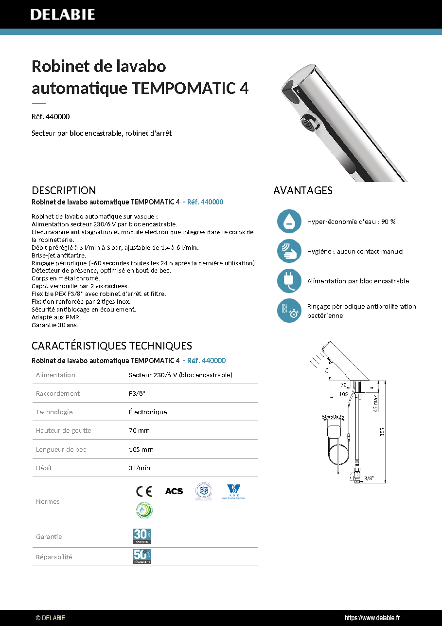 Fiche technique fournisseur