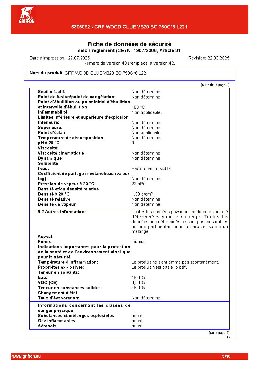 Fiche technique fournisseur