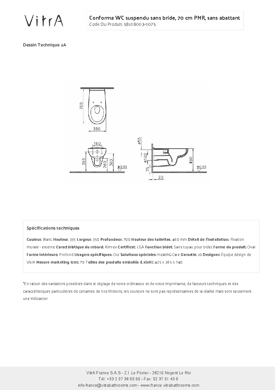Fiche technique fournisseur