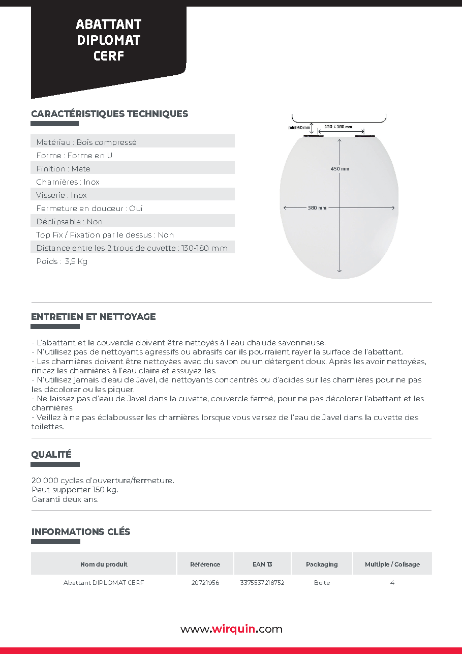 Fiche technique fournisseur